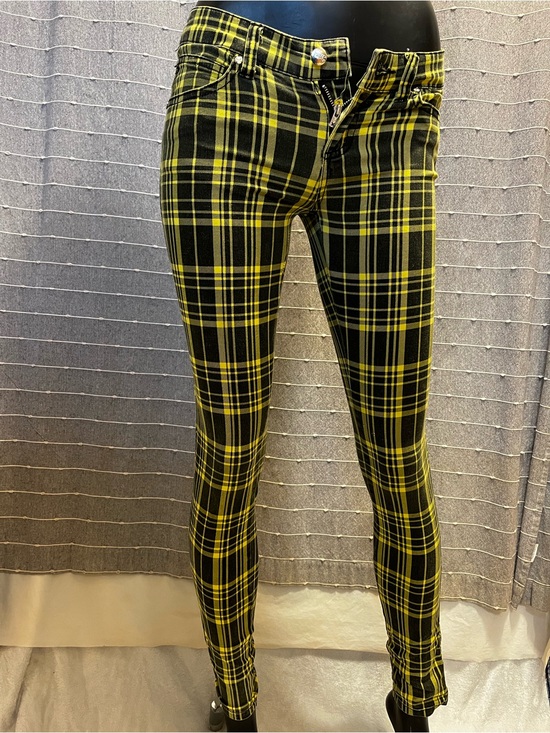 Tripp nyc Pants - Tripp NYC Yellow Plaid Rocker Skinny Jeans